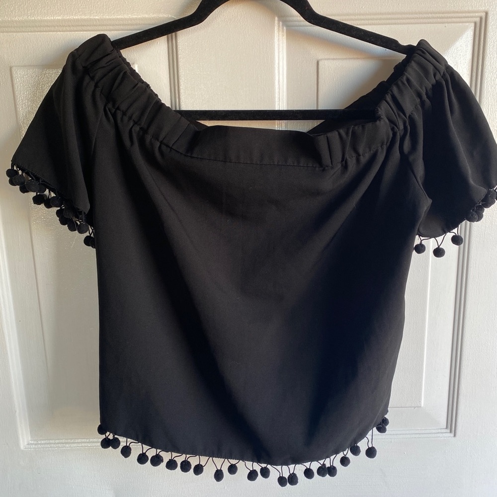 Black with fringe blouse